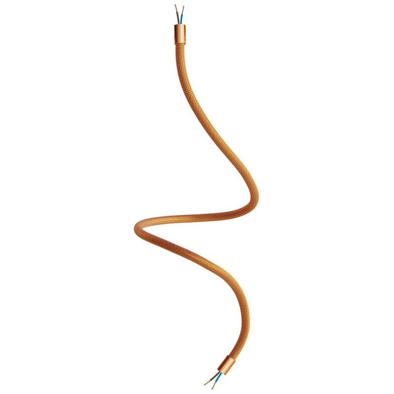 Image of Creative Cables - Kit Creative Flex tubo flessibile di estensione rivestito in tessuto RM74 Rame con terminali metallici Rame satinato - 90 cm - Rame