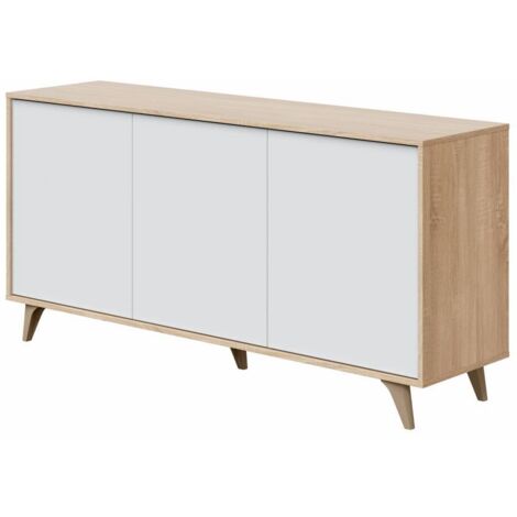 Kit Credenza 3 Ante 154X40X75H Rovere Bianco