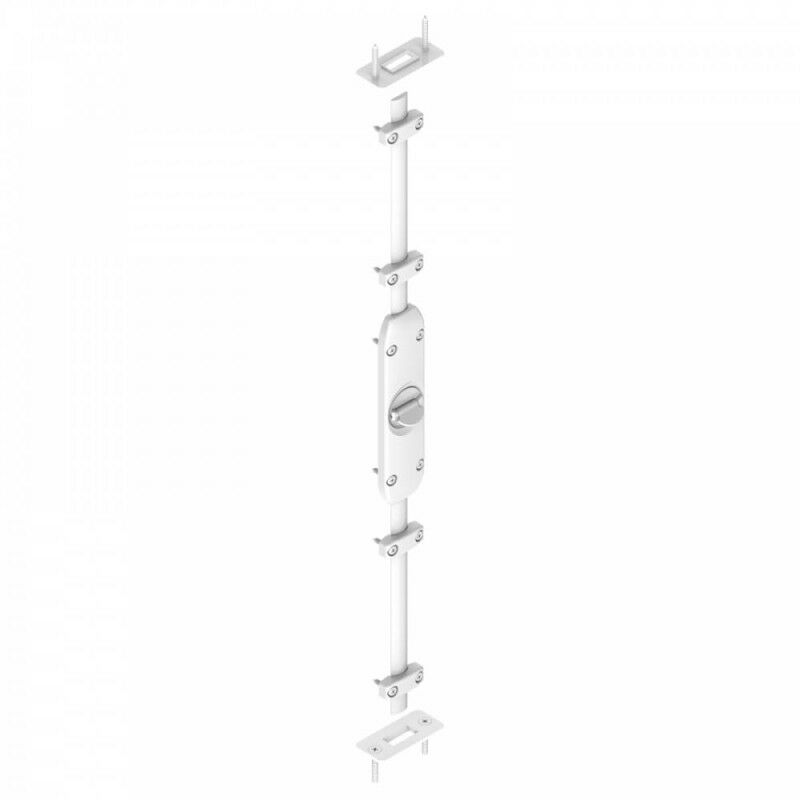 Kit crémone, Bouton, Blanc, Longueur 2500, pour Ventail à déplacement Horizontal