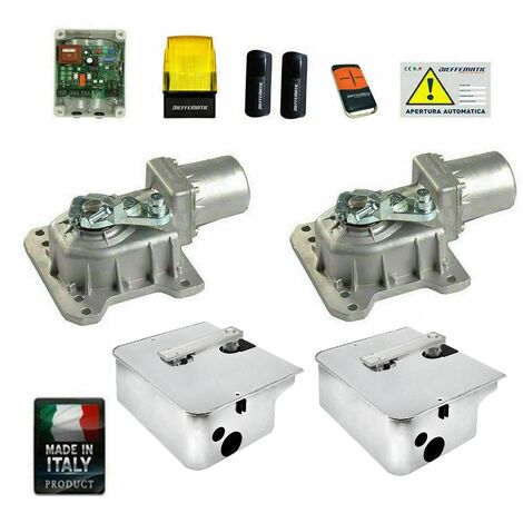 Kit Cromo Motore Per Cancello A Battente 230v Interrato Con 2 Casse Inox