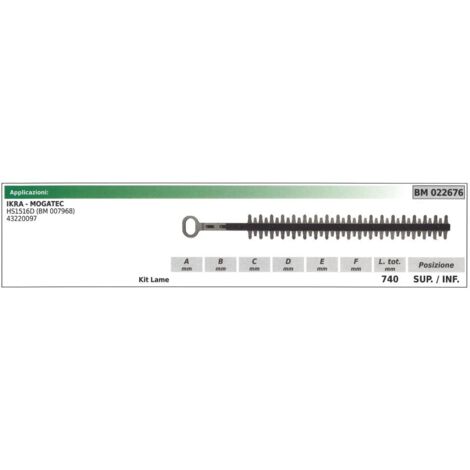 Kit cuchilla superior/inferior IKRA para cortasetos HS1516D 022676