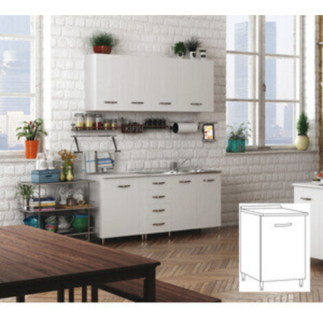KIT CUCINA BASE 1 ANTA 40X50XH85 CM BIANCO- AZUR LINE- 1,0 pz
