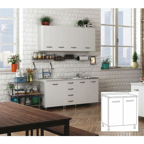 KIT CUCINA BASE 2 ANTE 80X50XH85 CM BIANCO
