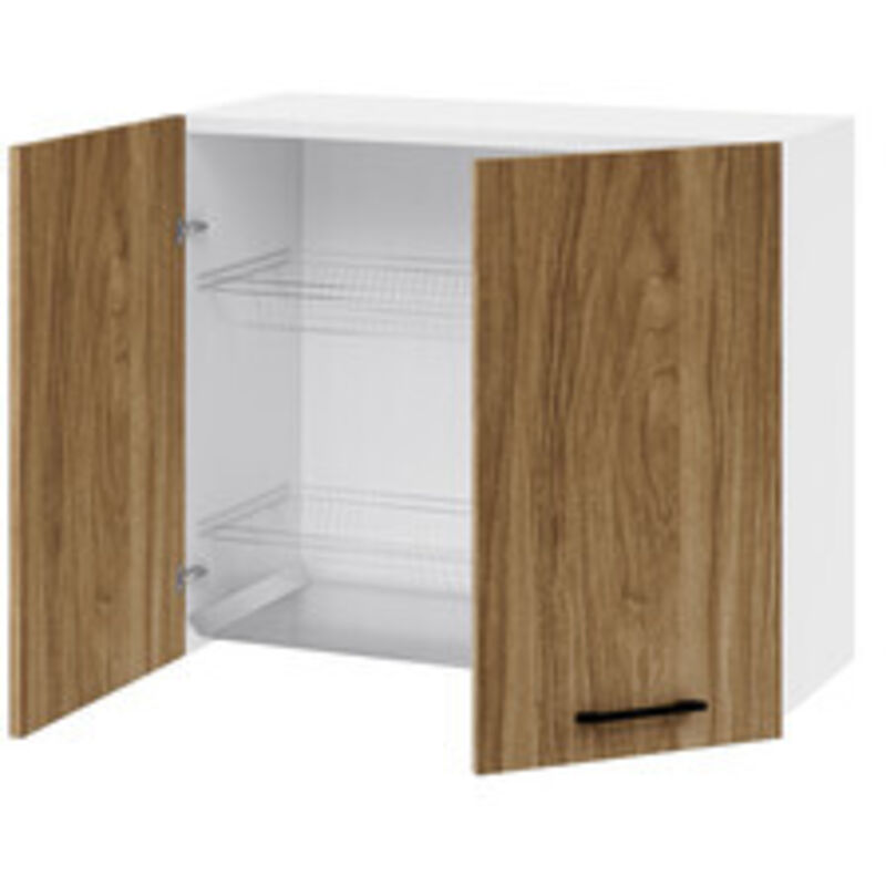 Kit Cucina Pensile 2 Ante Scolapiatti 80x32xh72 Cm Noce