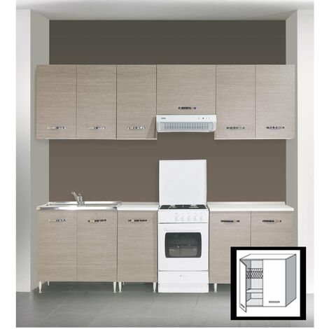 Kit cucina pensile scolapiatti 2 ante 80x30x72h finitura larice grigio - Salone