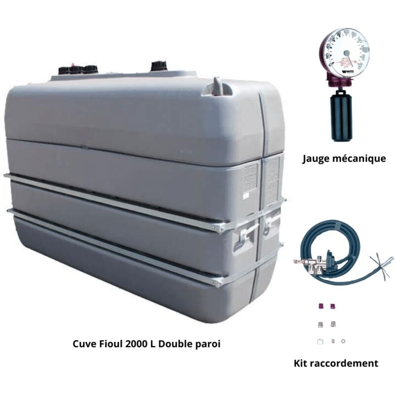 Roth - Kit cuve fioul 2000 l double paroi + Kit aspiration + Jauge