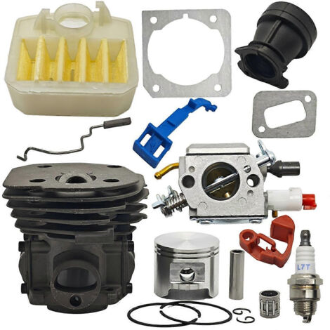 Kit cylindre 45 mm, piston, carburateur, filtre à air pour tronçonneuses 353, 351, 350, 346, 346XP, 345 et 340 (admission).