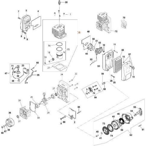 KIT CYLINDRE COMPLET D.47.5 ORIGINAL EMAK 56520275R