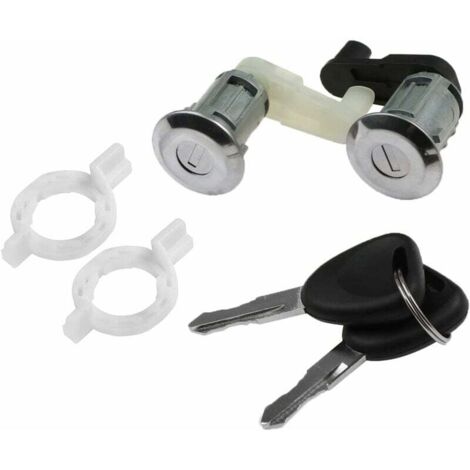 Kit cylindre de serrure de porte en alliage de zinc 7701468981 pour Re-naul Megane Scenic Clio Thalia (2 cylindres + 2 clés) barillet serrure
