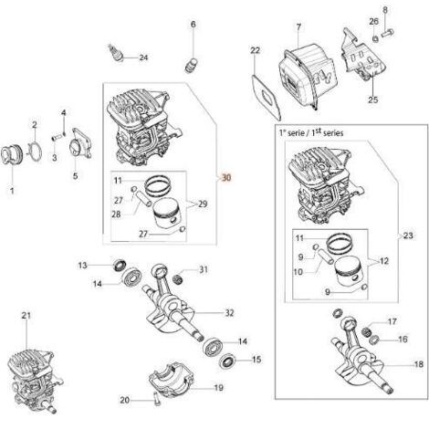 KIT CYLINDRE ET PISTON EMAK ORIGINAL 50230244