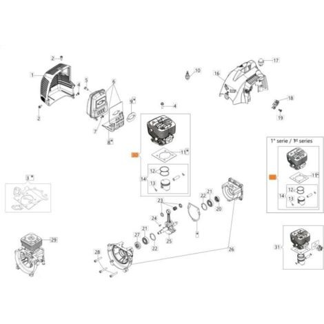 KIT CYLINDRE ET PISTON EMAK ORIGINAL 61290056
