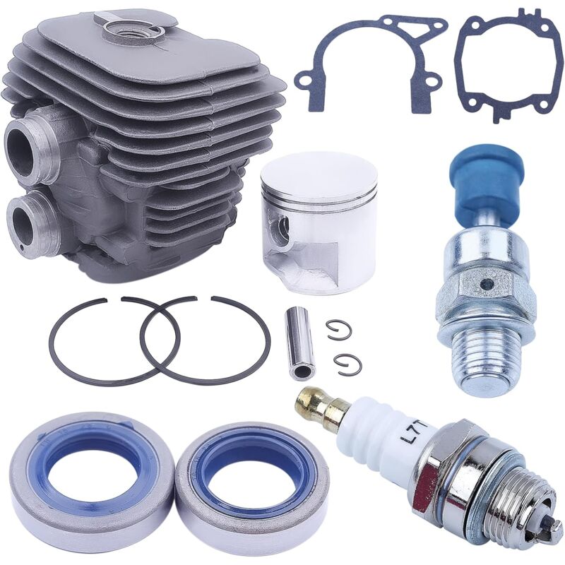 Kit Cylindre et Piston pour STIHL TS410 TS420 Découpeuse à Disque, TS 410 420 Cylindre Piston de 50 mm + Bougie Allumage + Soupape de Décompression +