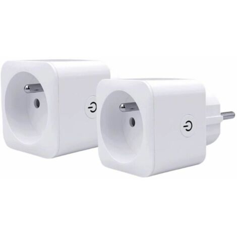 Kit da 2 prese intelligenti KONYKS Priska FR Dual Pack Wi‑Fi + Bluetooth Tipo E/F 16 A contatore di consumo bianco