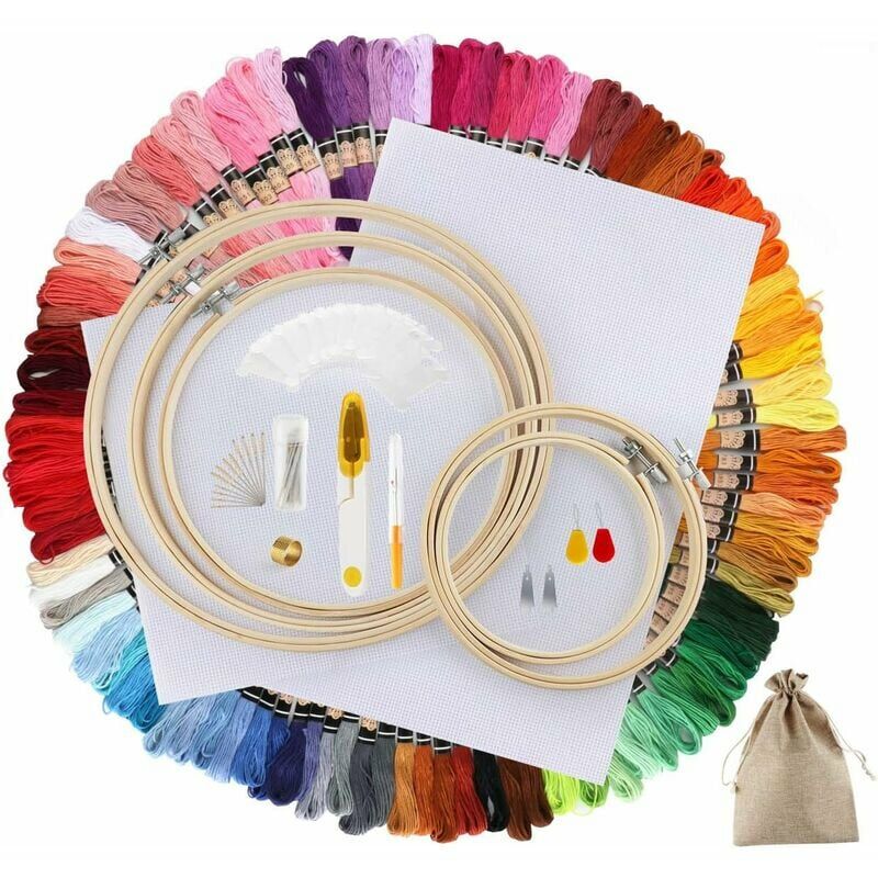 Kit da ricamo, kit punto croce a 100 colori, con
