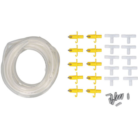 Kit d’abreuvoir automatique pour lapins, ensemble complet en plastique renforcé avec embout buveur pour lapins, tuyau transparent de 8 mm, longueur 5 m