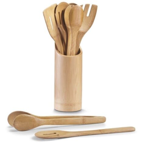 Kit d'accessoires de cuisine in bamboo, 7 pieces,