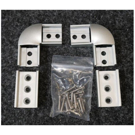 Kit d'accessoires de raccordement (2 angles 90° + 2 lignes continue) gris pour profilé alu Larg 17.5mm (Line 1 et 2) TRAJECTOIRE