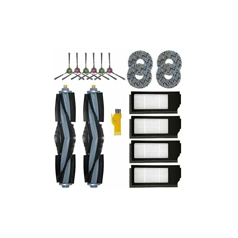 Kit d'Accessoires de Remplacement pour le Robot eur ecovacs deebot X1 omni & X1e omni & X1 turbo & X1+ 16 Packs 2 Brosses Principales & 4 Filtres & 6