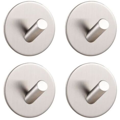 Kit d'accessoires de salle de bain 4 Pièces crochets SUS304 Argent Brossé