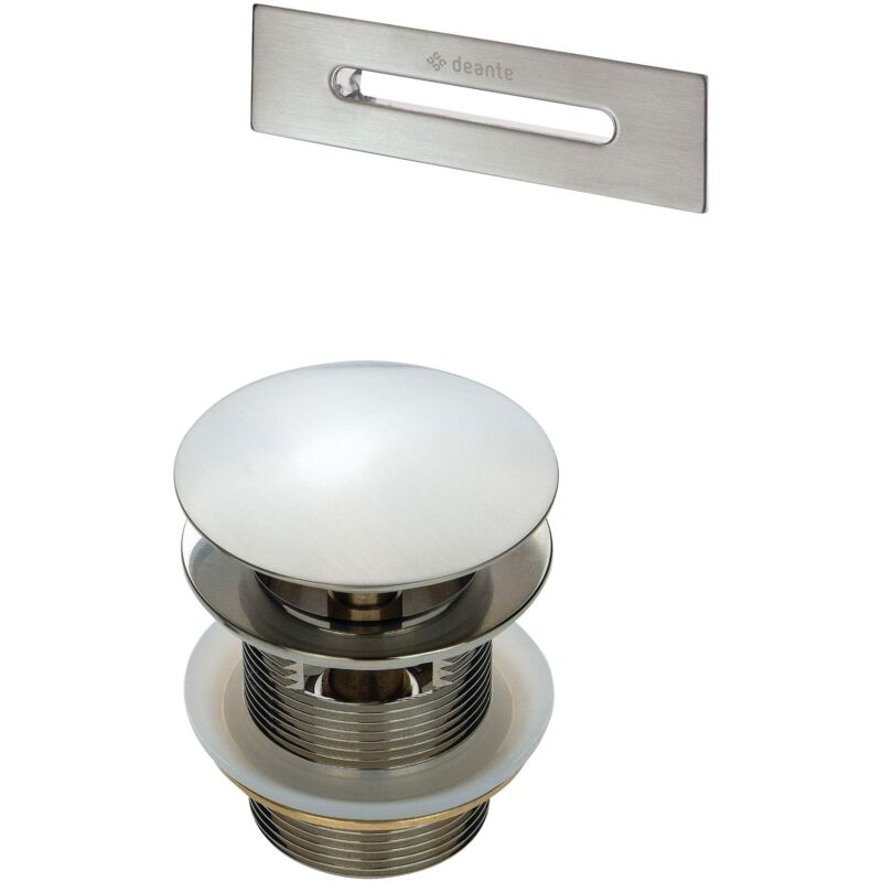 Kit d'accessoires décoratifs pour baignoire de couleur acier brossé Deante KYYF10B acier inoxydable brossé