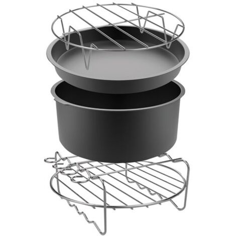 Tefal – Kit d'accessoires friteuse sans huile 4 pièces – Moule à gâteau, plat à pizza, grille à brochettes et viande – Revêtement antiadhésif