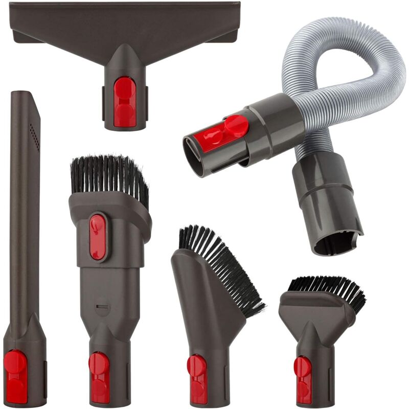 Kit d'accessoires Kit de Fixation avec Tuyau de Rallonge pour Dyson V7 V8 V10 V11 SV10 SV11 Aspirateur sans fil (6 en 1)