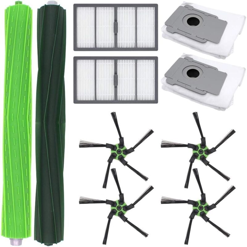 Kit d'accessoires pour aspirateur iRobot Roomba s9 (9150) s9+ s9 Plus (9550) série s, les pièces de rechange comprennent 2 filtres, 2 sacs, 2 brosses