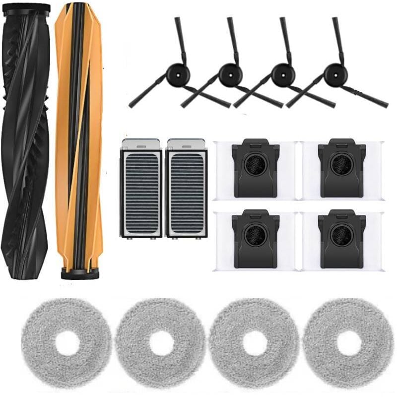 Coocheer - Kit d'accessoires pour aspirateur robot multifonction Dreame X50 Ultra 19 pièces, comprenant 1 paire de brosses principales, 2 filtres, 4