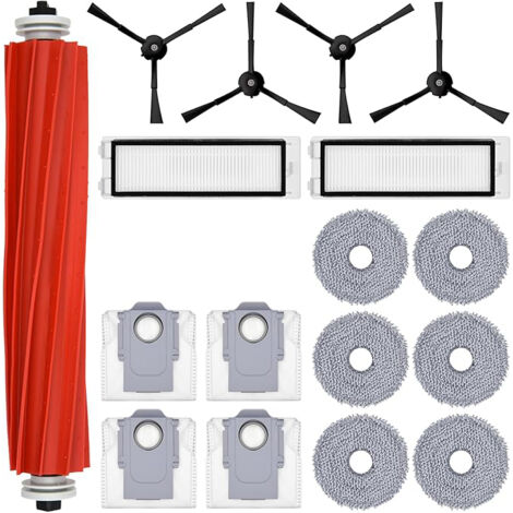 Kit d'accessoires pour aspirateur robot Roborock P10 PRO : 4 sacs à poussière, 1 brosse rotative principale, 4 brosses latérales, 2 filtres, 6 lingettes de nettoyage. Pièces détachées et accessoires p
