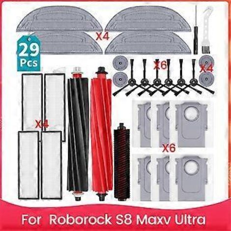 Kit d'accessoires pour aspirateur robot Roborock S8 Maxv Ultra : brosse principale latérale, filtre HEPA, serpillière, etc.
