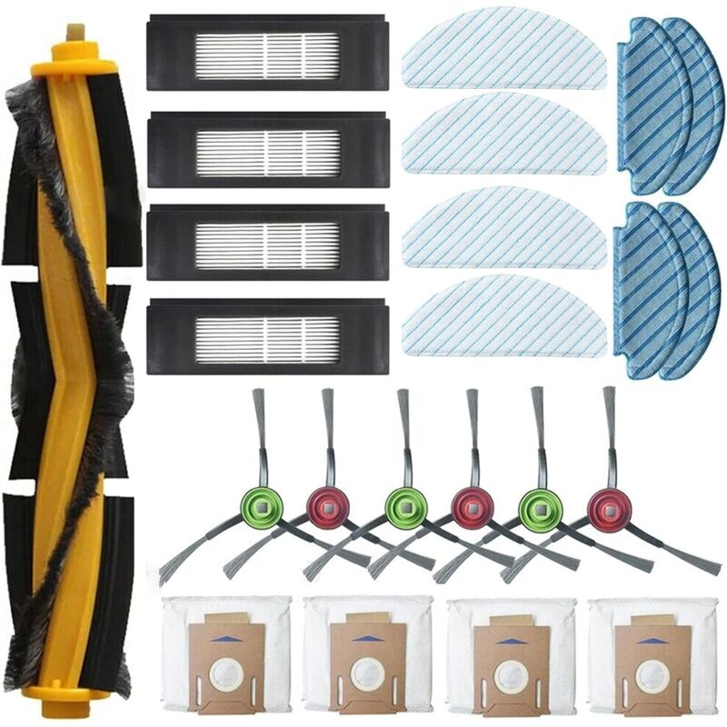 Sunxury - Kit d'accessoires pour aspirateur robot Yeedi Vac / Vac Max Vac 2 Pro Station, 1 brosse principale, 6 brosses latérales, 4 filtres Hepa, 4