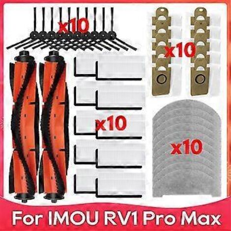 Kit d'accessoires pour balai IMOU RV1 Pro/RV1 Pro Max : brosse, sac à poussière, filtre HEPA, chiffons de nettoyage ménager