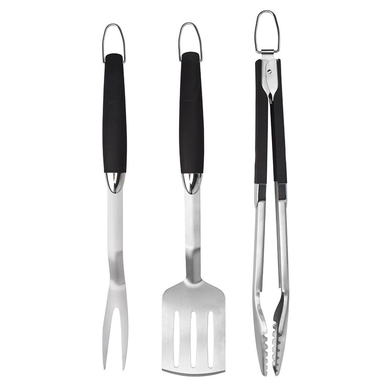 Bluedeer - Kit d'accessoires pour barbecue 3 pièces, Pinces pour barbecue, spatule et Fourchette, Set d'ustensiles de barbecue, Outils pour barbecue
