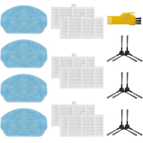 Kit d'accessoires pour Cecotec Conga 999 Origin X-Treme & 999 Origin Genesis & 999 Origin X-Treme X Robot Aspirateur Pièces de rechange 16 Packs 6 Filtres, 6 Brosses latérales, 4 Chiffons de