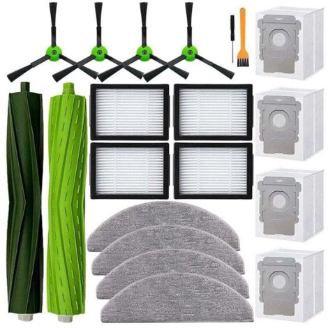 Kit d'accessoires pour Combo I5+ J5+ : brosse à rouleau, filtre, serpillière, sac d'aspirateur, brosse latérale