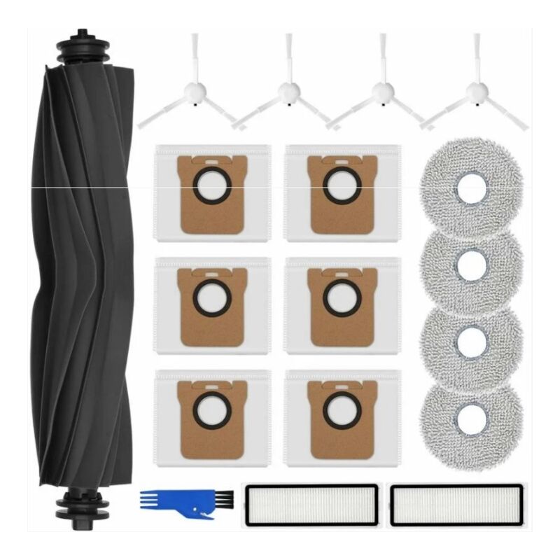 Kit d'accessoires pour Dreame L10s Ultra/L10 Ultra, 6 sacs d'aspirateur anti-poussière, 4 chiffons lavables, 4 brosses latérales, 2 filtres, 1 brosse