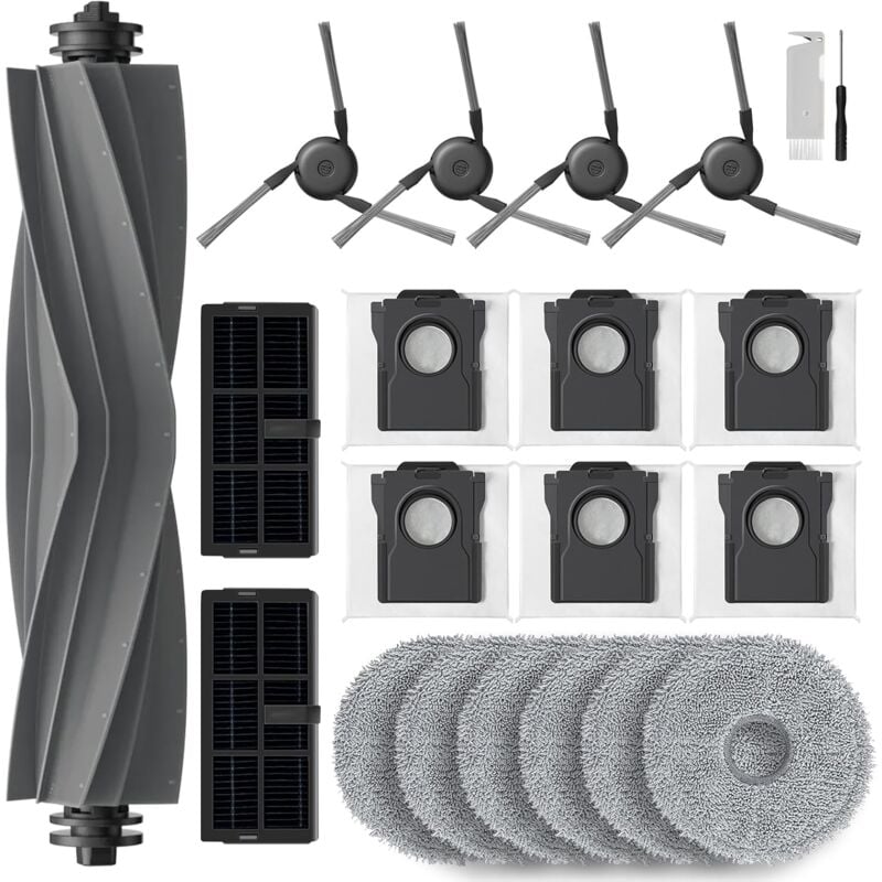 Kit d'accessoires pour Dreame X40 Ultra, Ensembles de Rechange pour Aspirateurs X40 Master L40 Ultra avec Brosse Principale, 4 Brosse Latérales, 2