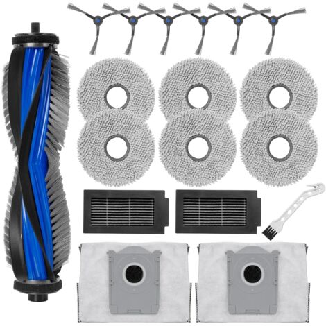 Kit d'accessoires pour Ecovacs Deebot T50 Pro Omni – 18 pièces – Brosse à rouleau en V pour tapis – Filtres HEPA pour allergènes