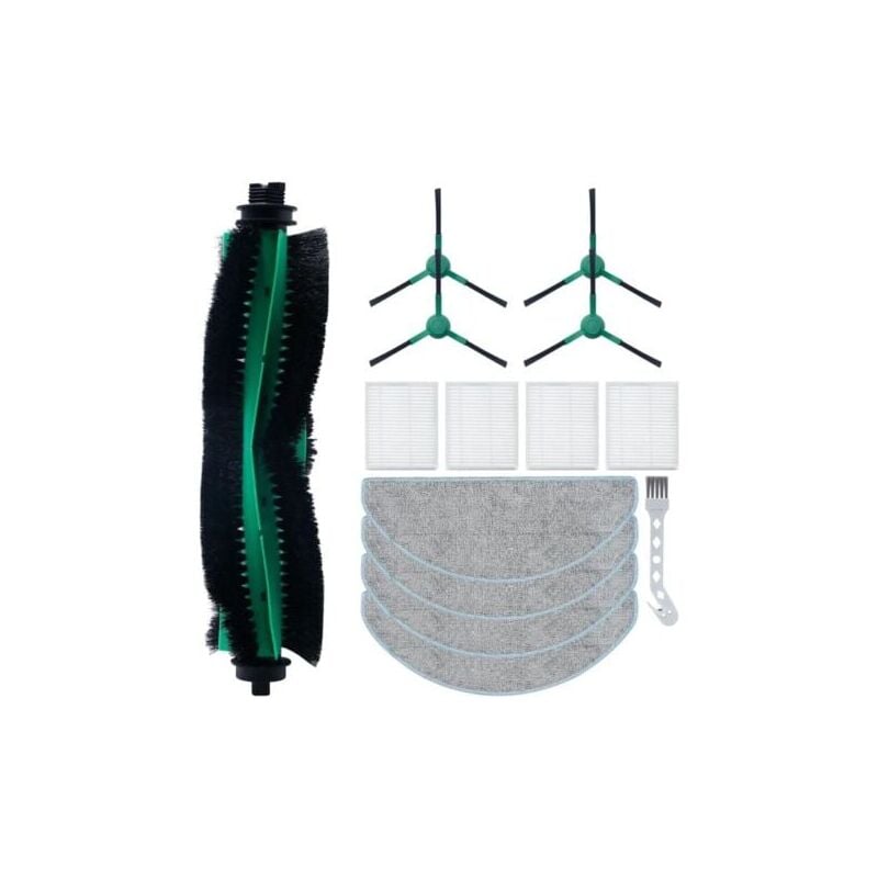 Kit d'accessoires pour iRobot Roomba Combo Essential Y0112/Y0110 robot aspirateur, pièces de rechange 1 brosse principale, 4 filtres, 4 brosses