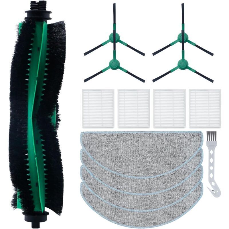 Kit d'accessoires pour iRobot Roomba Combo Essential Y0112/Y0110 robot aspirateur, pièces de rechange 1 brosse principale, 4 filtres, 4 brosses