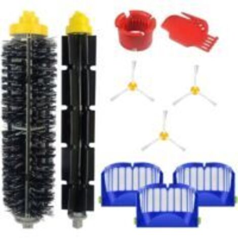 Kit d'accessoires pour iRobot Roomba série 600 (modèles 671, 692, 694, 697, 698, 650, 651, 660 et 690) : pièces de rechange pour brosse rotative et filtre.