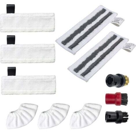 Kit d'accessoires pour Kärcher Easyfix SC2, SC3, SC4 et SC5 -Accessoires pour nettoyeur vapeur - 11 pièces - Chiffons microfibres de rechange