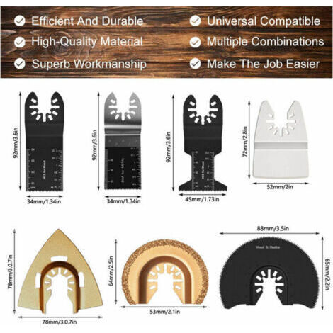 Kit d'accessoires pour lame de scie multi-outils, 25 pièces d'accessoires multi-outils oscillants Lame de scie sabre pour Fein Multimaster, Dremel, Bosch, Makita, Dewalt et plus