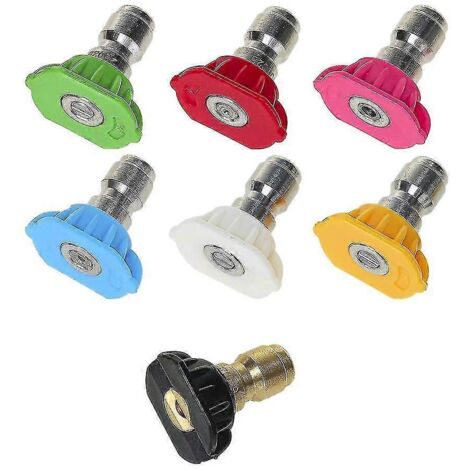 Kit d'accessoires pour nettoyeur haute pression, 7 embouts de buse de pulvérisation pour nettoyeur haute pression, paquet de 7, 1/4 pouce 4500 psi (2.