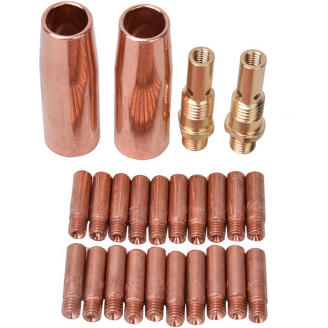 Kit d'accessoires pour pistolet de soudage incluant buse 21-50, diffuseur de gaz 35-50 et embout de contact 11-35