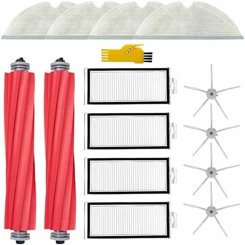 Kit d'accessoires pour Roborock Q7 Max+ Q7 Max Q7+ Q7 Robot Aspirateur Pièces de rechange 14 Packs 2 Brosses principales & 4 Filtres & 4 Brosses