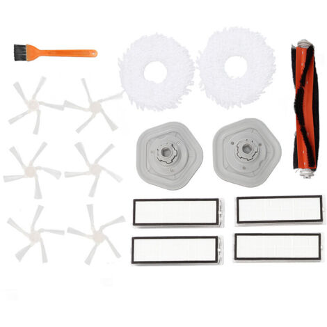 Kit d'accessoires pour robot aspirateur Dreame Bot W10 et W10 Pro : brosses, filtres, support, serpillière, peigne plat blanc-AquaForge