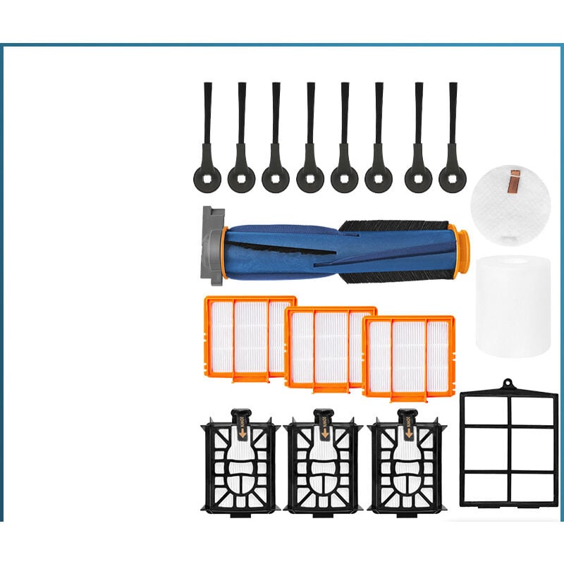 Sunxury - Kit d'accessoires pour robot aspirateur Shark ai AV2501AE AV2501S RV2502AE RV2520AOUS AV2510AOUS, 1 brosse principale, 4 filtres, 8 brosses