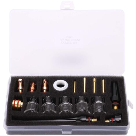 Kit d'accessoires pour torche à souder WP-17/18/26, avec buses, becs et consommables pour soudage à l'argon.