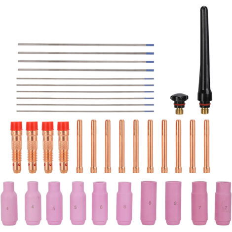 Kit d'accessoires pour torche de soudage, 36 pièces, alliage de cuivre, céramique et tungstène pour séries WP 17 18 26